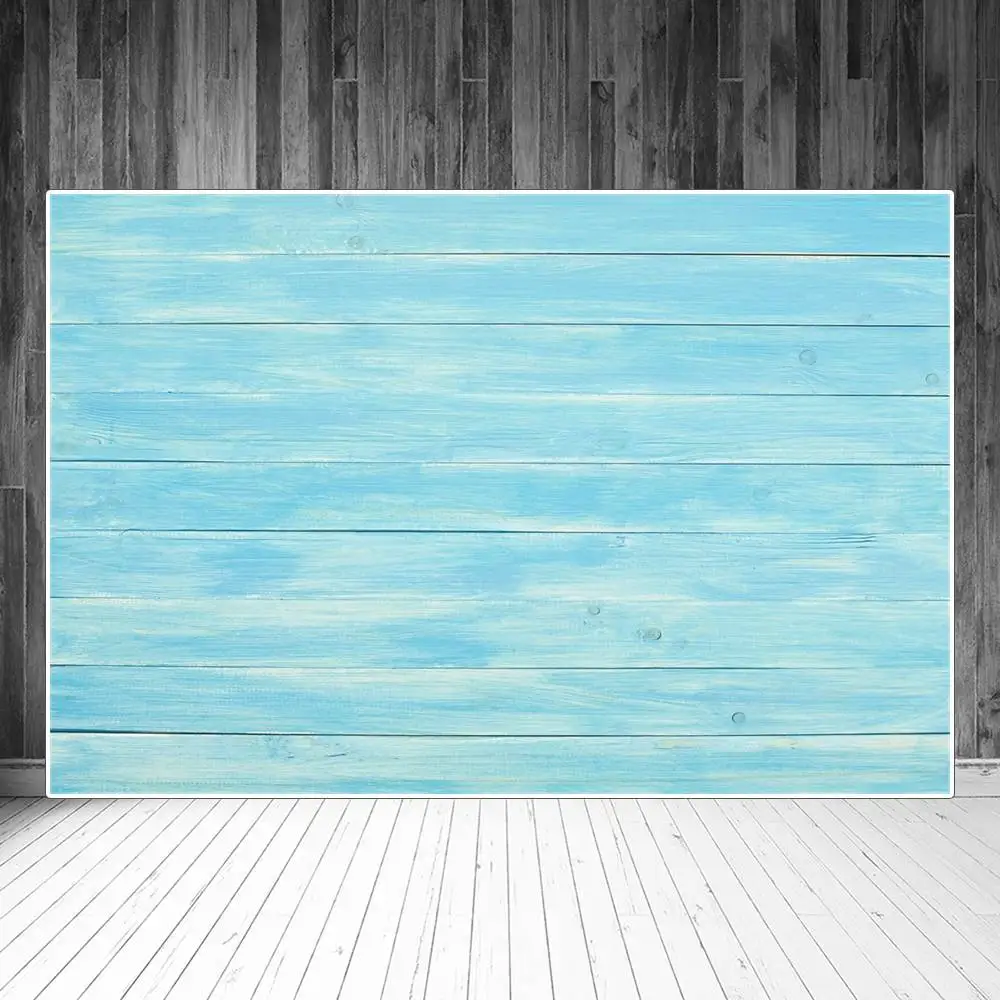 

Light Blue Wooden Boards Backdrops Photography Decoration Fade Planks Wall Floor Sign Photocall Photographic Backgrounds Props