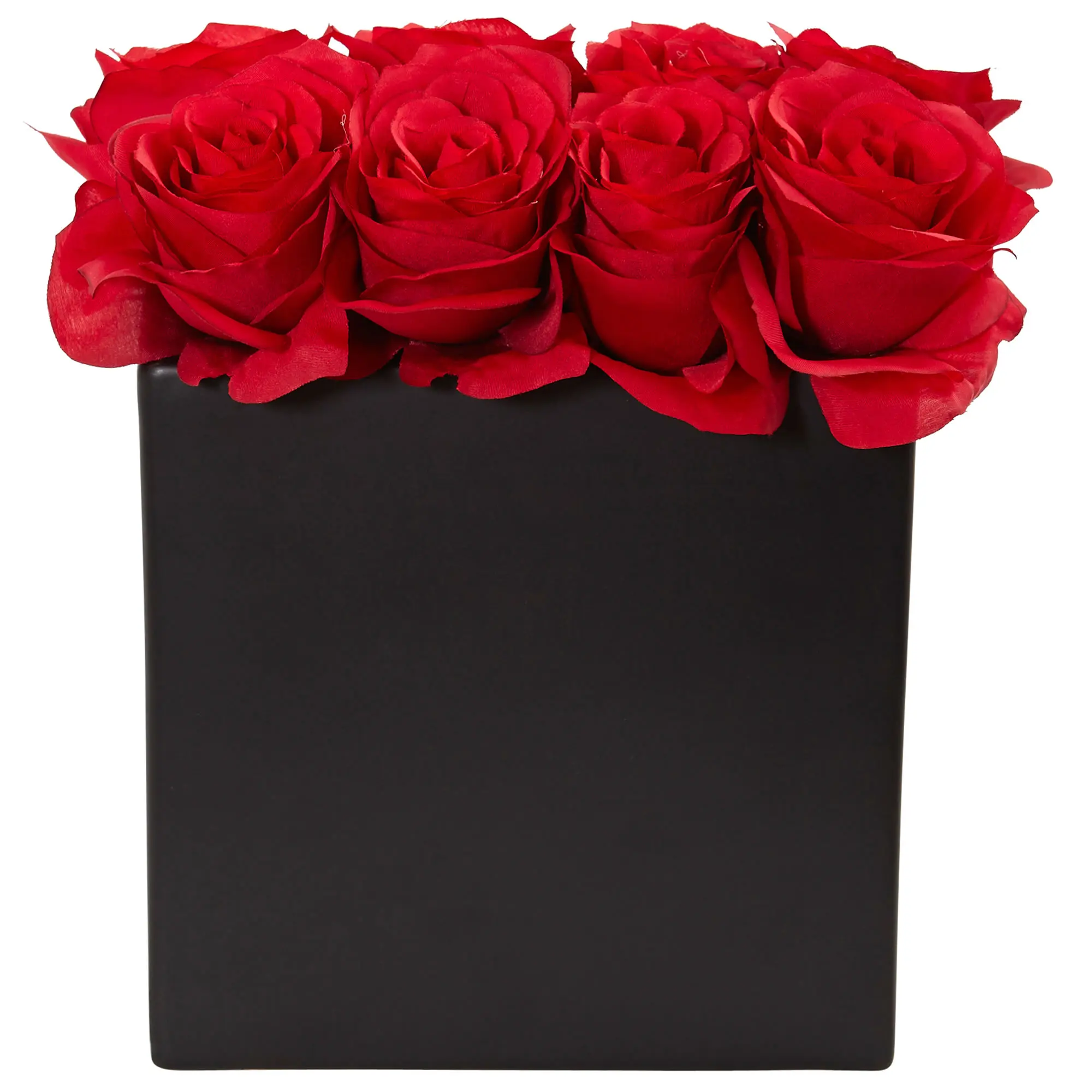 

Free Shipping Roses Silk Arrangement in 9"H Black Vase