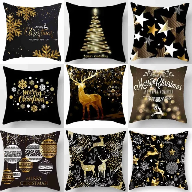 Merry Christmas Pillowcase Decor for Home Ornaments Xmas New Year