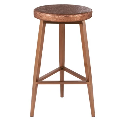 

High Gold leather round Bar Chair Dessert Shop Coffee Restaurant Lounge leisure Chair High Stool Bar Bar Stool