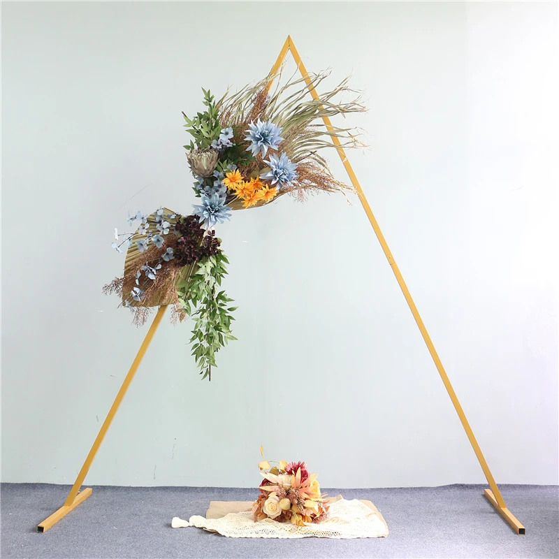 

Свадебная АРКА из кованого железа, треугольная АРКА, свадебное украшение, Цветочная подставка, праздничный фон, Геометрическая АРКА, сценич...