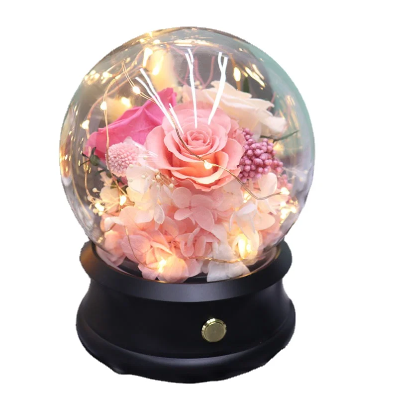 

Eternal Flower True Rose Bluetooth Speaker LED Light Music Box Christmas Valentine's Day Mother's Day Birthday Gift