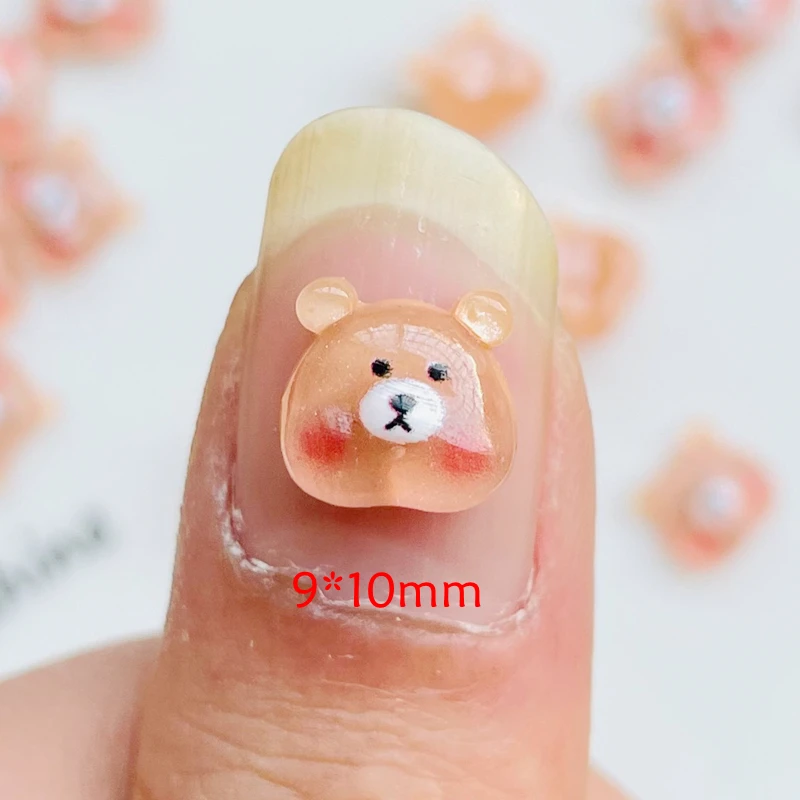 50 шт. новые милые мини кавайные Мультяшные Животные медведь с плоским основанием