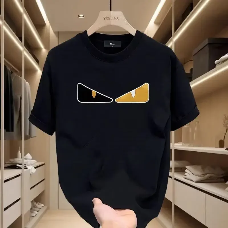 Новая летняя мужская футболка с коротким рукавом модный брендовый топ принтом