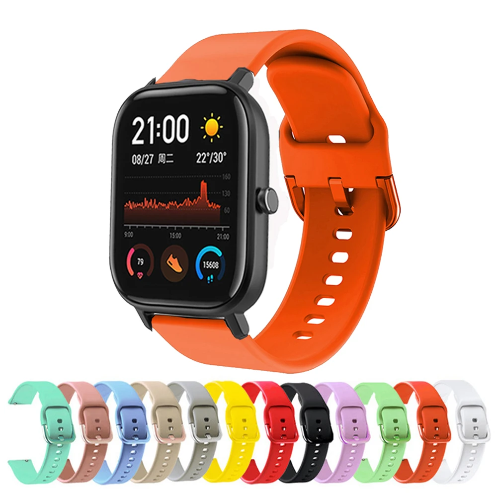 

20mm Silicone Strap For Amazfit GTS 2E 2 Mini Smart Watch Bracelet For Huami Amazfit Bip BIT Lite Youth 1S/Bip U Pro Band Correa