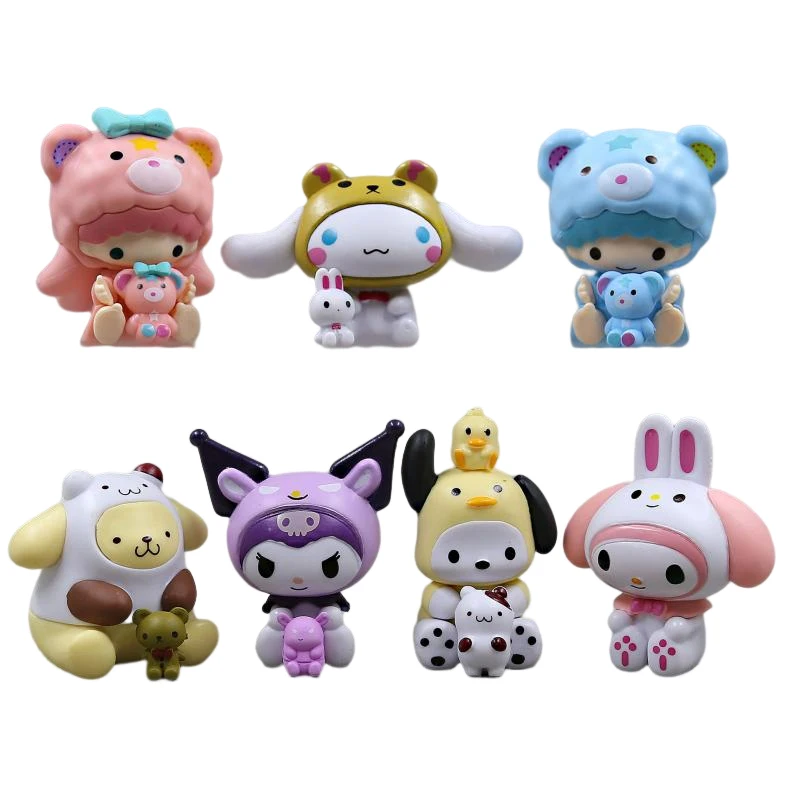 

Кукла Kuromi Sanrio Kawaii аниме Моя Мелодия Милая мультяшная коричная девушка Сердце Личность фотография для девочек