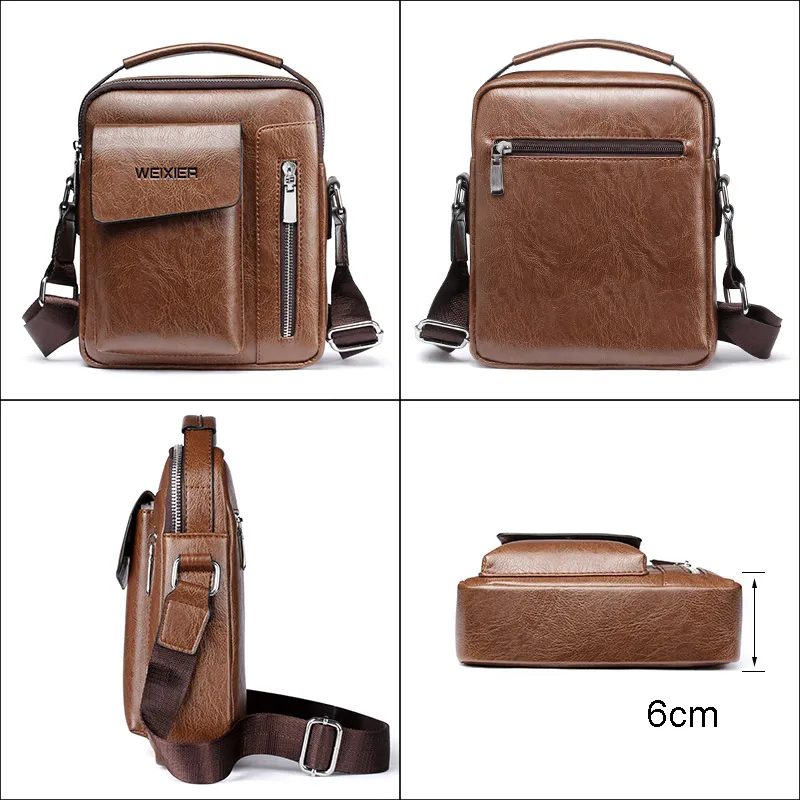 Casual Shoulder Bag for Men Vintage Handbag Crossbody Bags PU Handbag Capacity Men Purse Messenger Handle Tote Bag сумка мужская