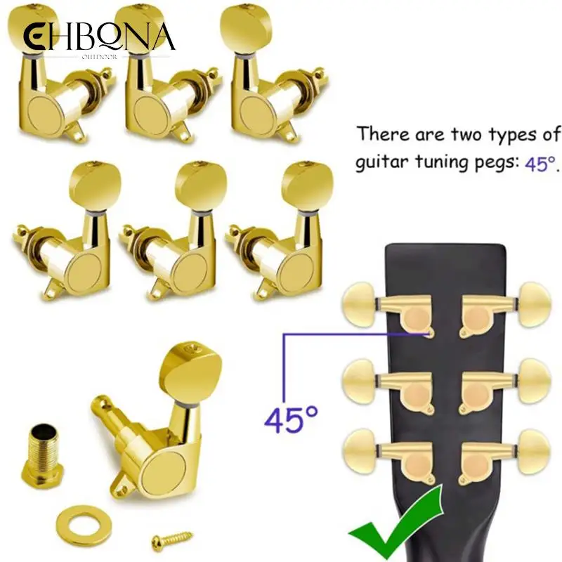 

6Pcs 3L3R /6R/6L Tuning Pegs Machine Heads Tuning Pegs Locking Tuners Keys For Electric Acoustic Guitar Black Gold Silver