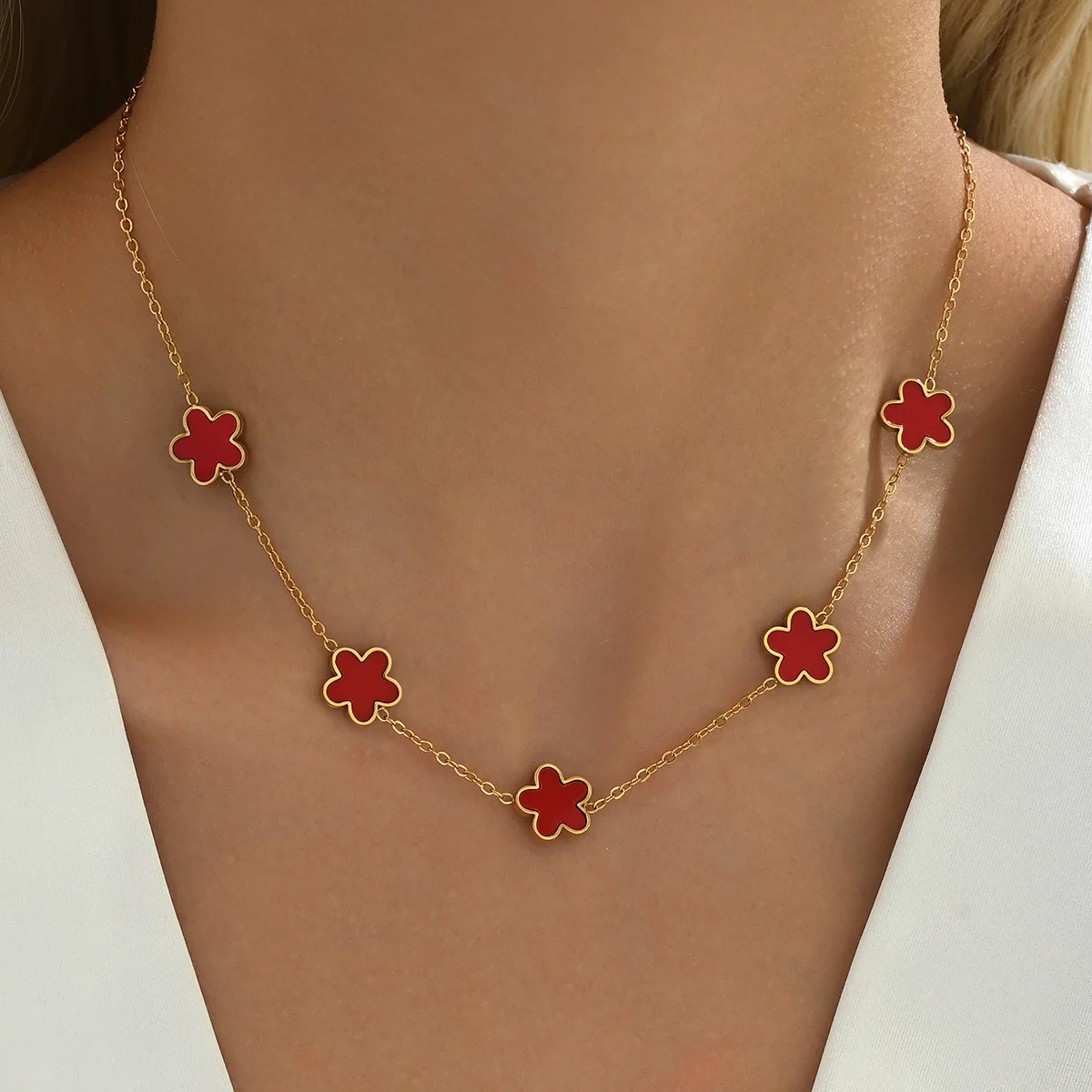 Позолоченный набор ювелирных изделий 18K позолоченное ожерелье из двух ракушек и