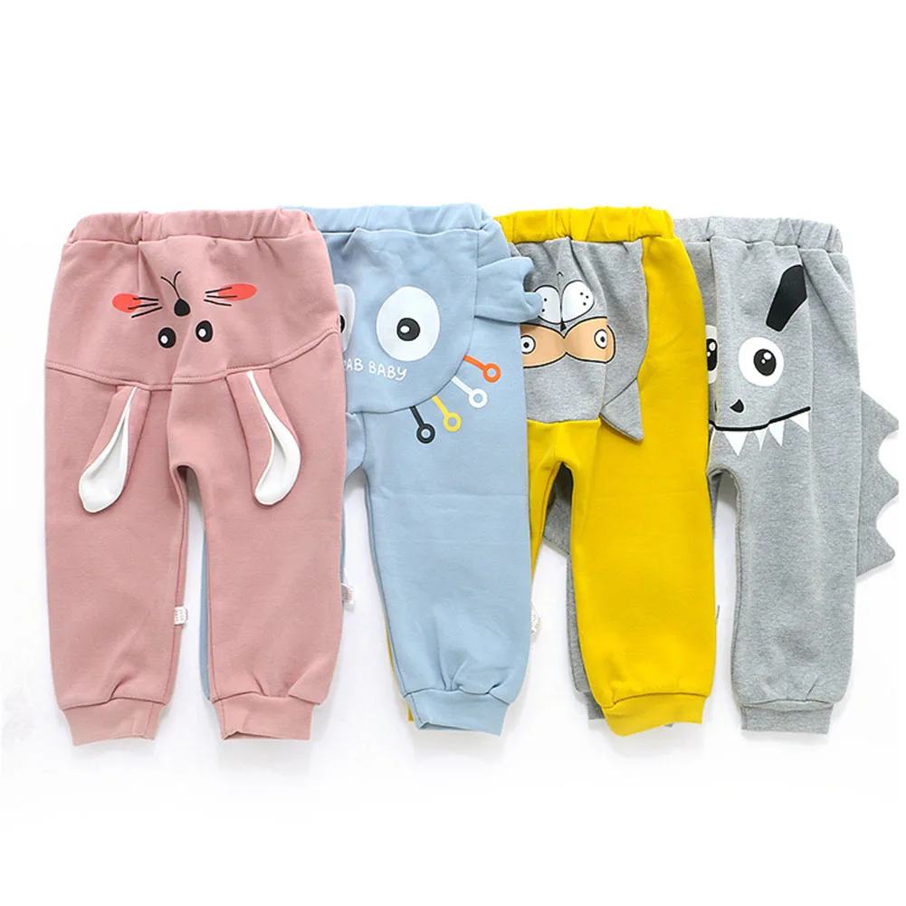 

Штаны для новорожденных, осень-весна, штаны с мультяшными животными, унисекс, большие штаны из ПП, одежда с высокой талией для защиты живота, повседневные штаны