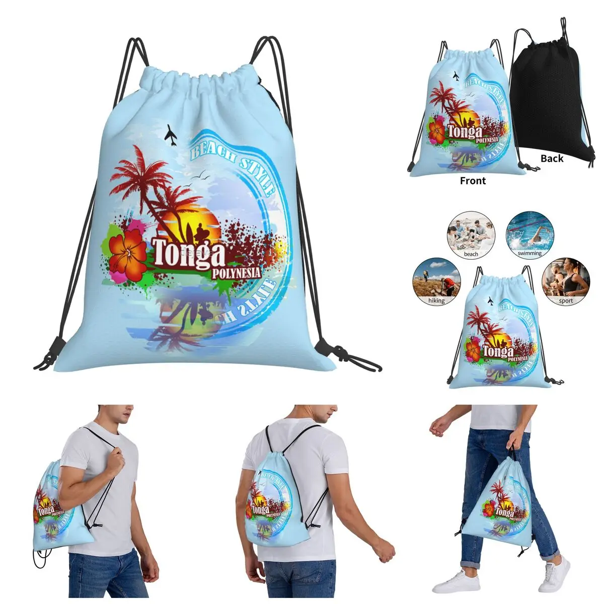

Backpack Humor Graphic Drawstring Bags Gym Bag Tonga Volcano Polynesia Hot Sale Infantry pack