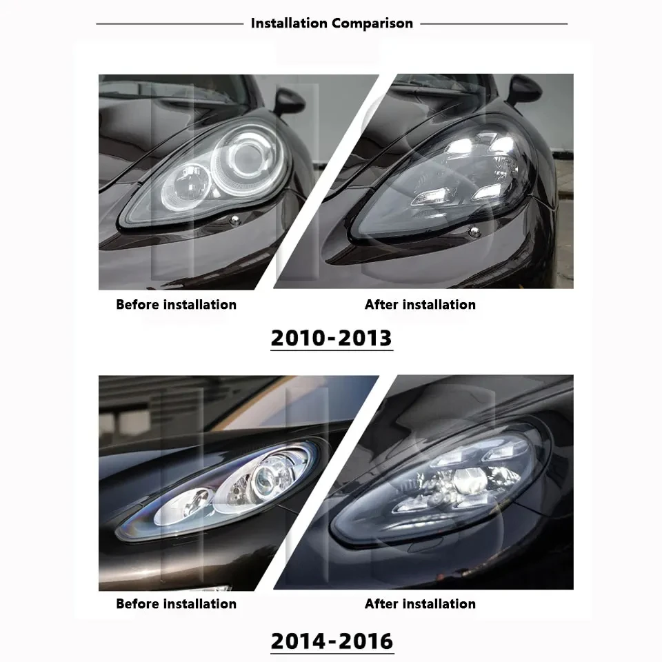 Фары для Porsche Panamera 970.1/2 Old to New 2010-2016 Upgrade 2022 матричный светодиодный светильник Plug and