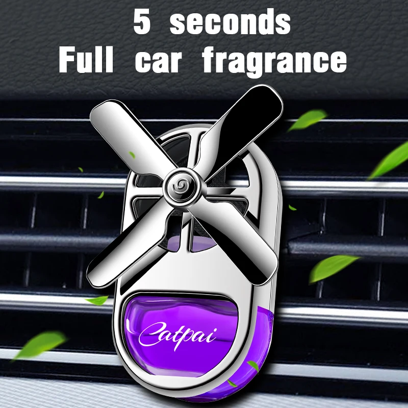 

Освежитель воздуха для автомобиля, освежитель воздуха с вращающимся четырехлистным вентилятором для ароматерапии, автомобильные аксессуары для очистки духов