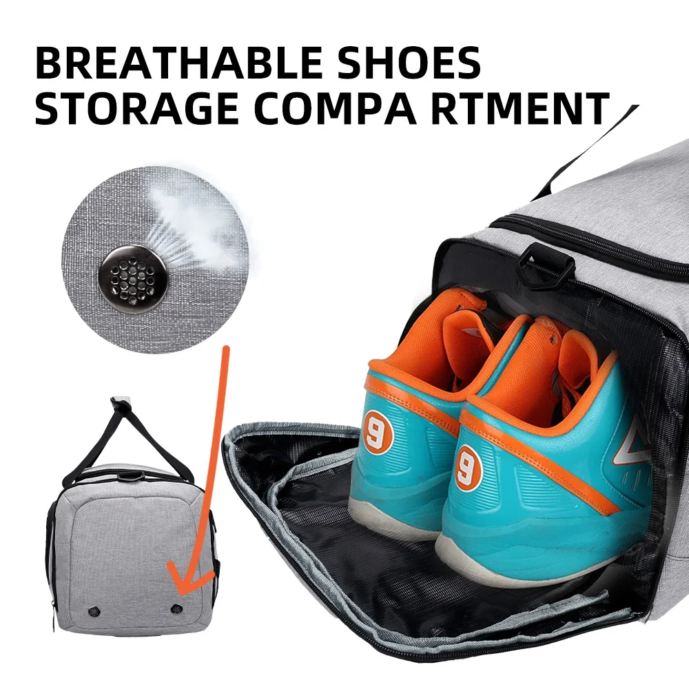 Men Gym Bag Large Capacity Training Fitness Workout Sports Bag Backpack Dry Wet Yoga Bags Business Travel Bag With Shoes Pouch