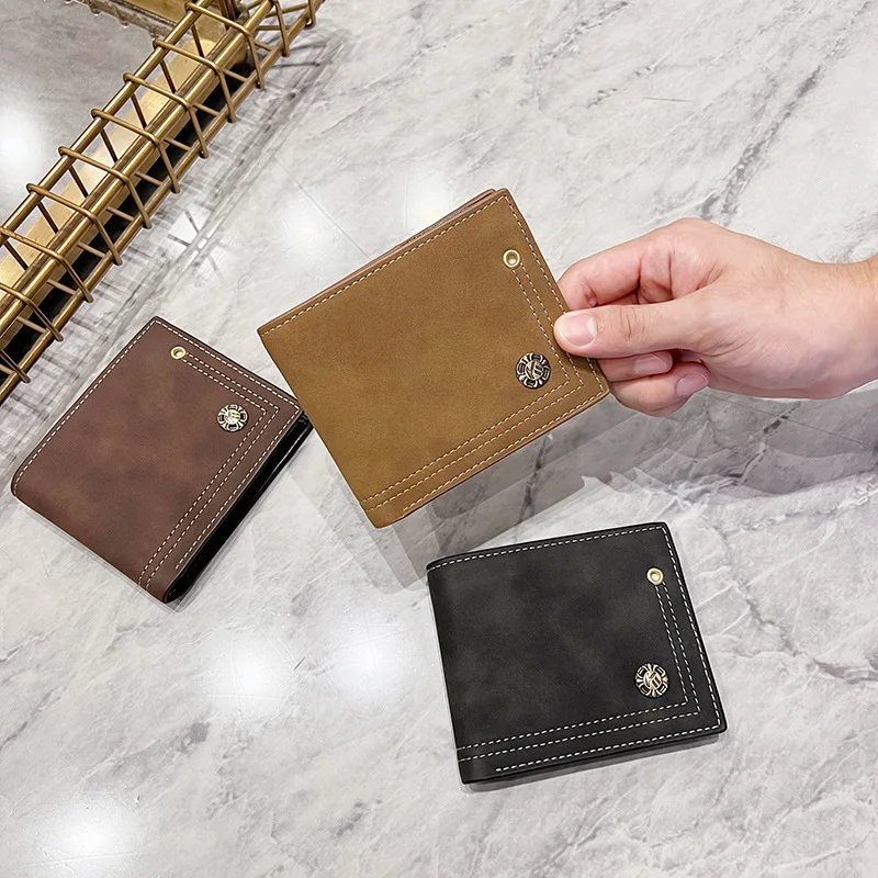 

Retro Men's Wallet Short Slim Credit/ID Card Holder Luxury Leather Business Male Coin Purses Clutch Bag Foldable Casual Wallets