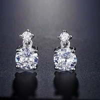 2022 new fashion luxury round zircon earrings for women crystal jewelry wedding party accessories girl gifts