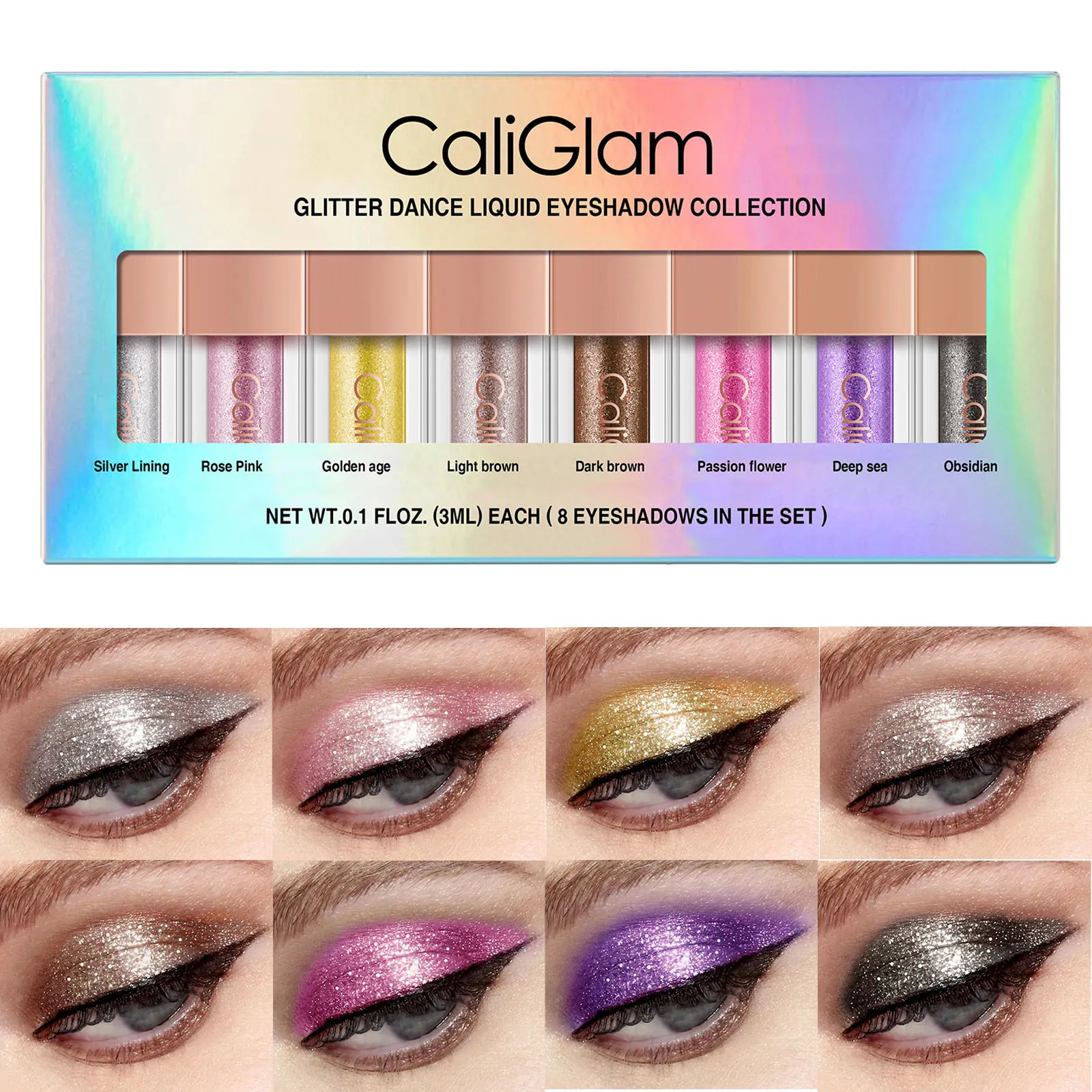 

8Pcs Liquid Eyeshadow Pearlescent Shimmer Eye Shadow Long Lasting High Gloss Eyeshadow Makeup Natural Eye Cosmetics