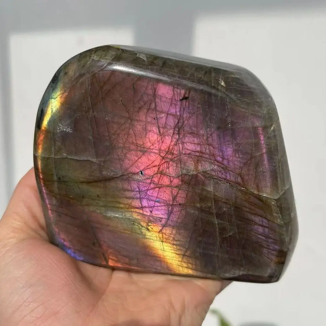Редкий фиолетовый камень натуральный минерал Лабрадорита украшение для дома