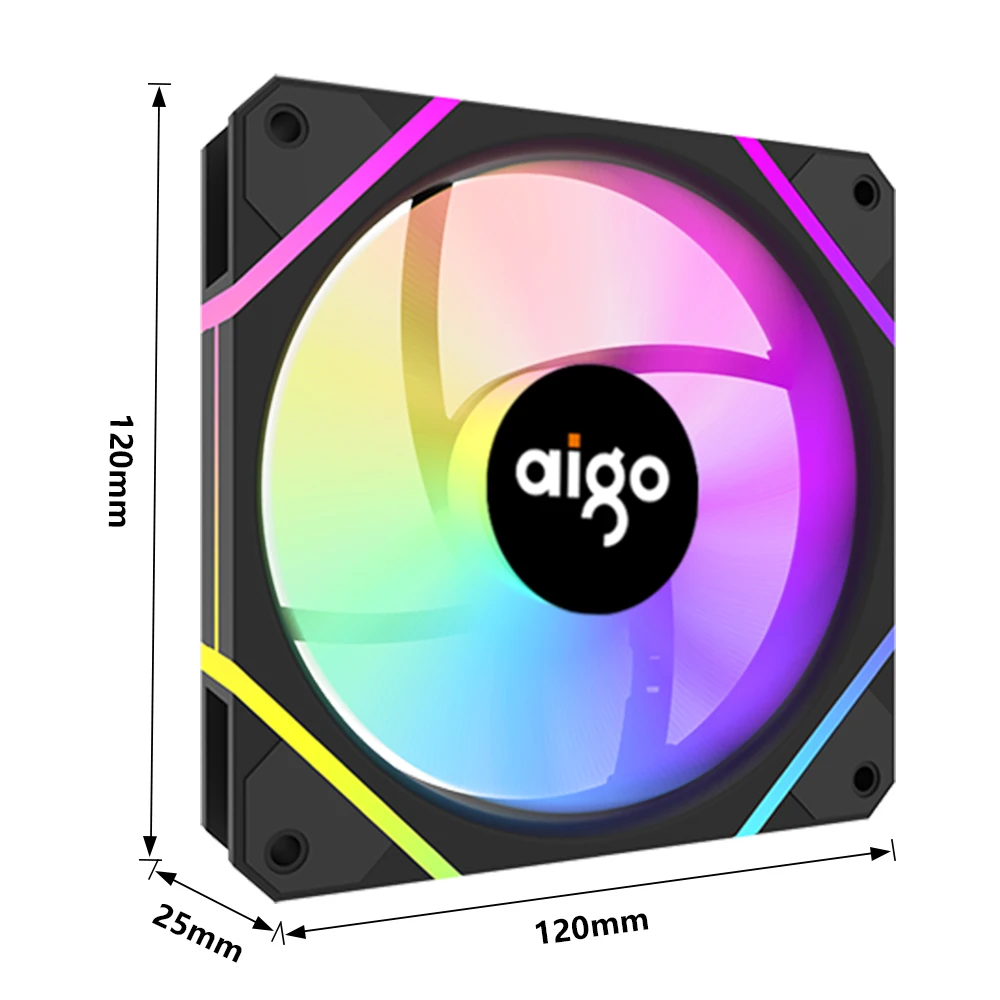 Кулер Aigo AM12 Rgb для ПК 120 мм 6 контактов 12 см