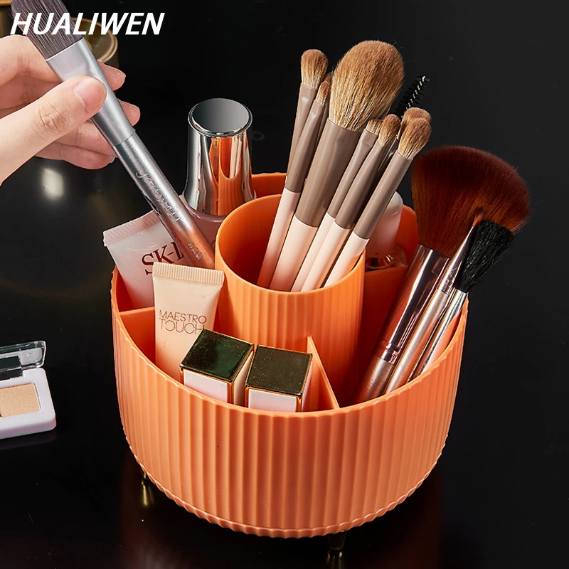 

Вращающийся пластиковый держатель для кистей для макияжа, органайзер для помады, органайзер для косметики, настольная коробка для хранения...