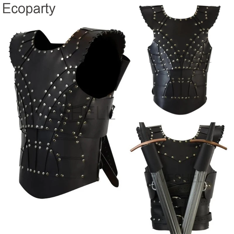 

НОВЫЙ Средневековый рыцарь викингов, самурайский косплей, кожаный женский протектор с заклепками, боевое снаряжение, аксессуар, нагрудник