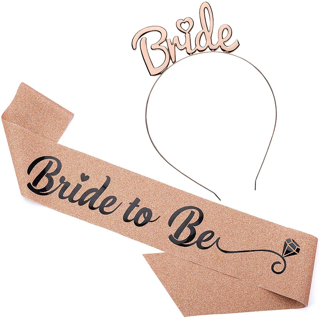 Повязка на голову с буквенным принтом для невесты костюм бретельками подружки