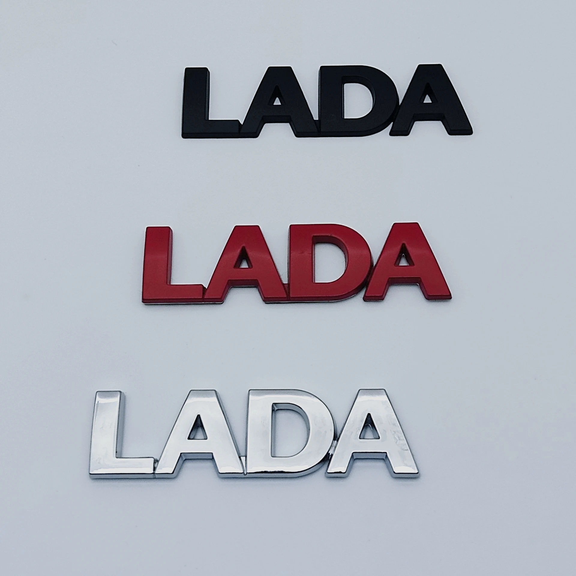 

1pcs Car Accessories Sticker Styling Metal 3D Black Red Silver Auto Car Trunk LADA Word Letter Logo Emblem Badge Decal Sticker