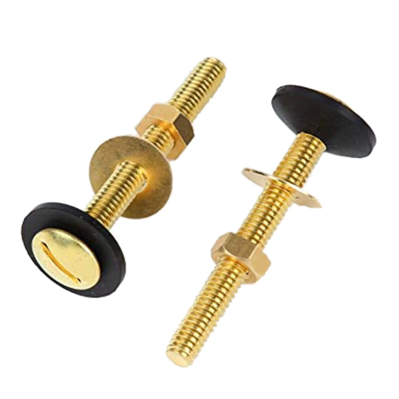 

2 PCS Toilet Bolt Brass Toilet Tank Screw Fixing Bolt Heavy Duty Bolt With Waterproof Rubber Gasket And Brass Gasket