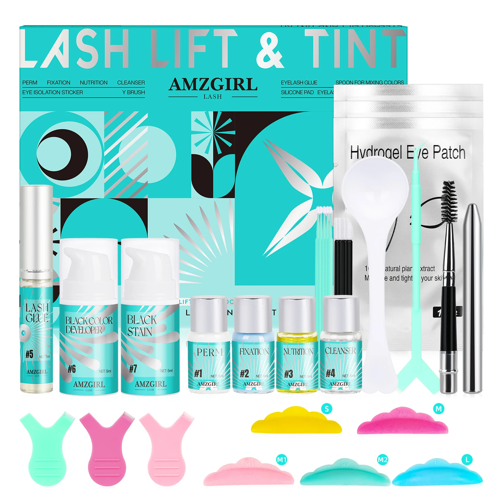 Набор для подтяжки и оттенка ресниц Amzgirl профессиональный набор краска