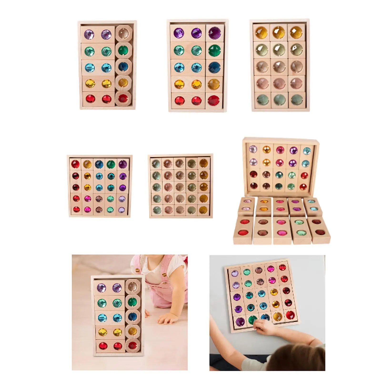 Набор деревянных строительных блоков для детей радужные акриловые кубики блоки