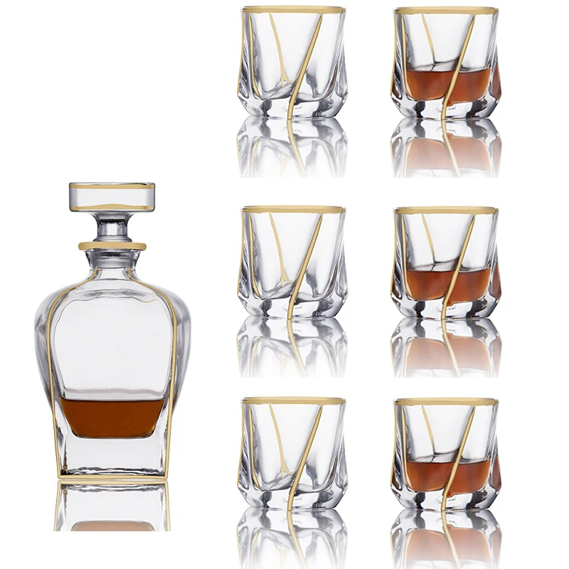 

Набор высококачественных хрустальных графинов для виски, набор роскошных стеклянных бокалов для виски, для ликера, виски, Бурбона 220408-13, 7 шт...