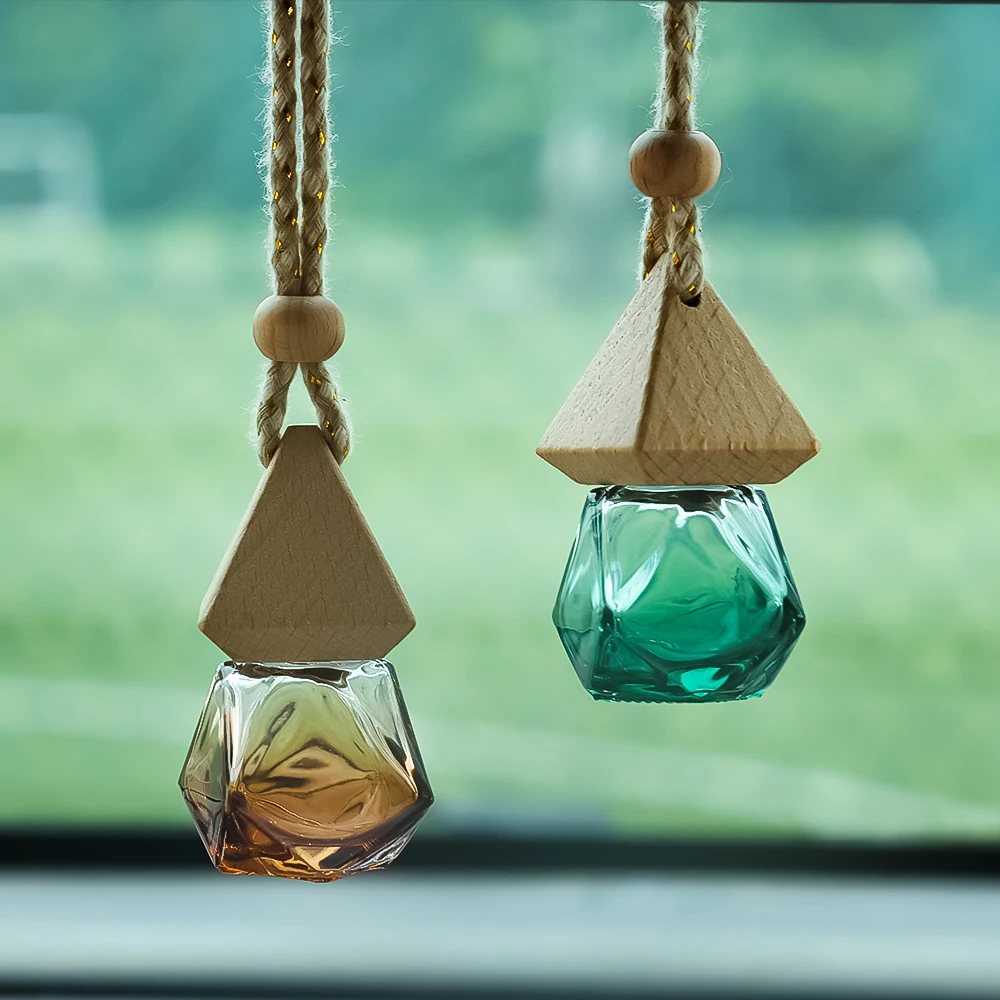 

Colored Fragrance Empty Bottle Car Pendant Air Freshener Perfume Bottle Rearview Hanging Bottles Decoration