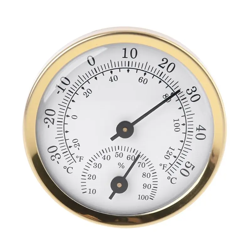

2 in 1 Temperature Humidity Monitor Gauge 58mm for Living Room Office Study Backyard Indoor and Outdoor Use Classic