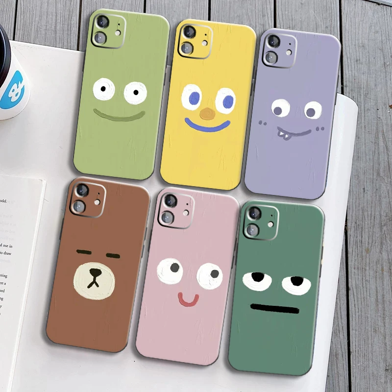 

Phone Case For iPhone 11 13 12 Pro Max X XR XS Mini 7 8 Plus SE 6S Funny Expression Cover Soft TPU Shockproof For iPhone 13 Pro