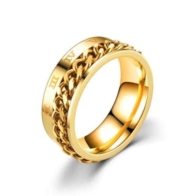 

Rotate Rotating Anxiety Fidget rings Titanium Stainless Steel Chain Spinner Finger Ring For Men Blue Gold Black Punk Rock Gift