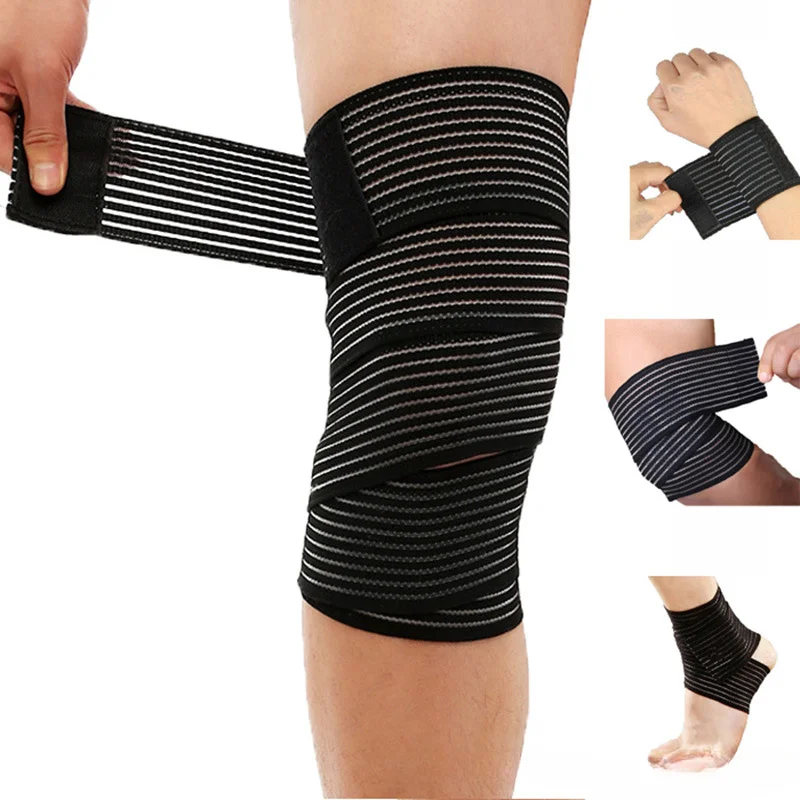 

1PC 40~180cm High Elasticity Compression Bandage Sports Kinesiology Tape for Ankle Wrist Knee Calf Thigh Wraps Support Protector