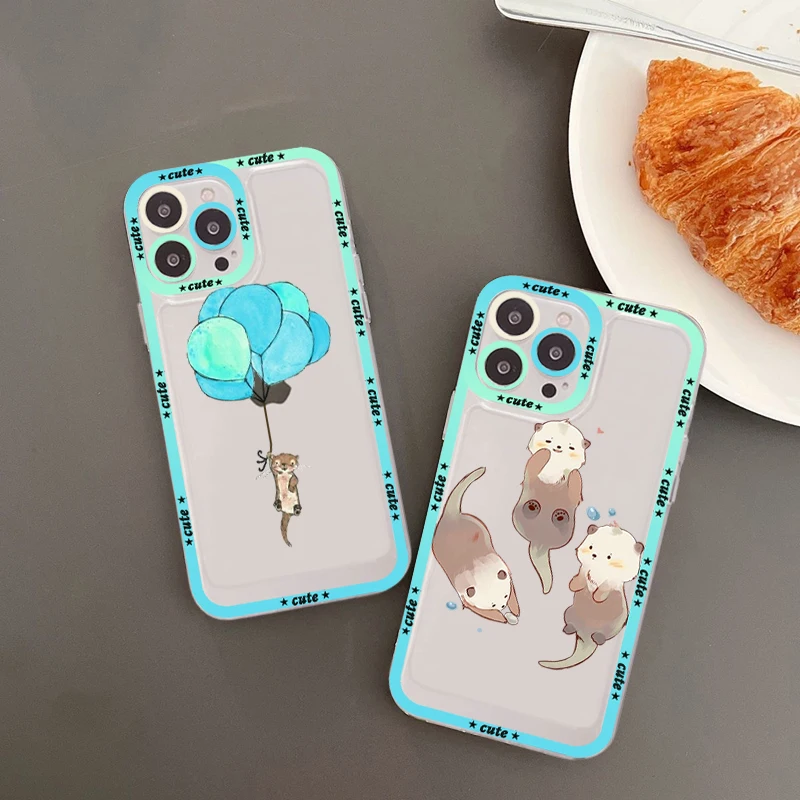 

Cartoon Otter Phone Case for iPhone 11 12 13 Mini Pro Max 14 Pro Max Case shell