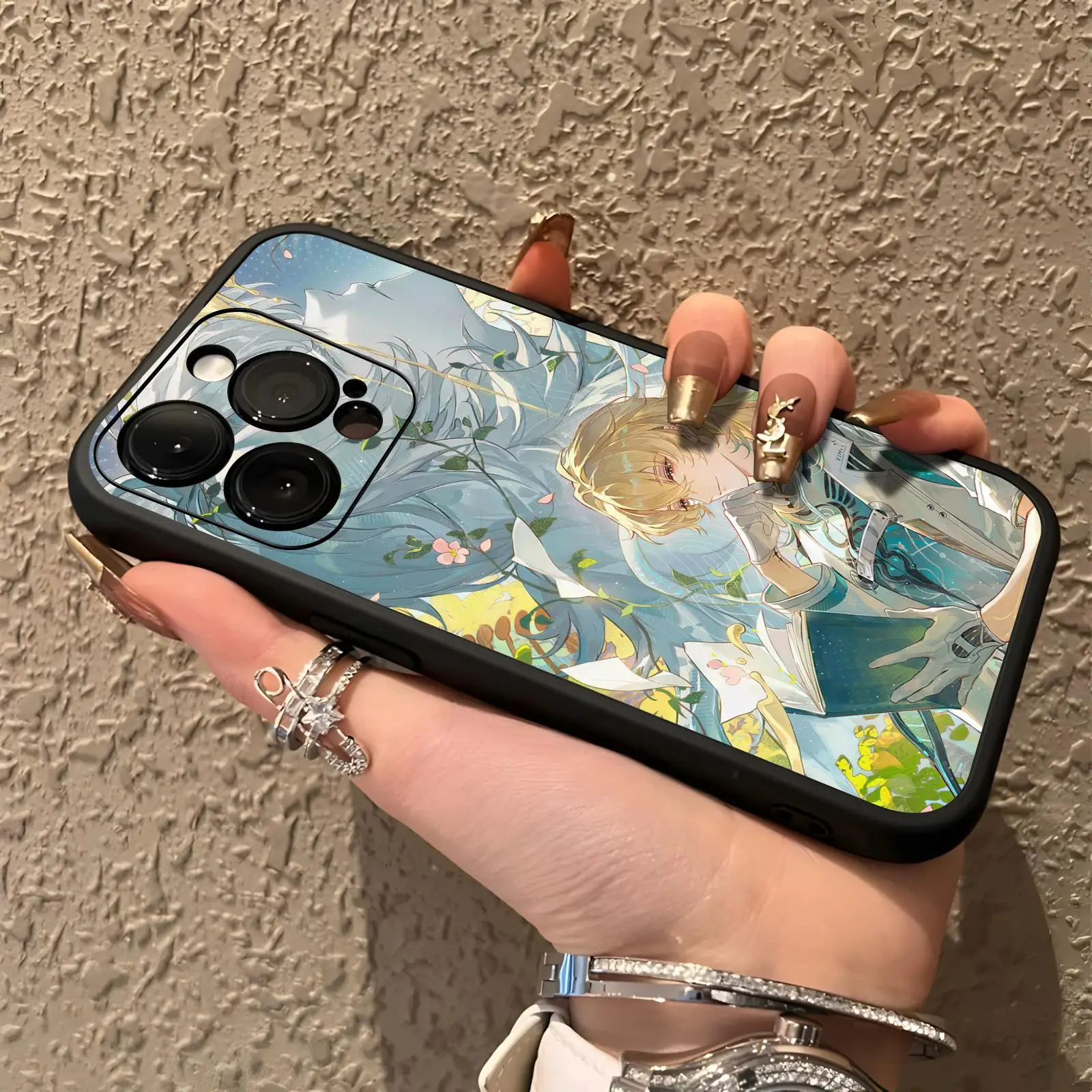 Фото Чехол для телефона iPhone 17 16 16e 15 14 13 12 Plus Mini Pro Max, мягкий черный противоударный чехол Wuthering Waves LUUK HERSSEN №1