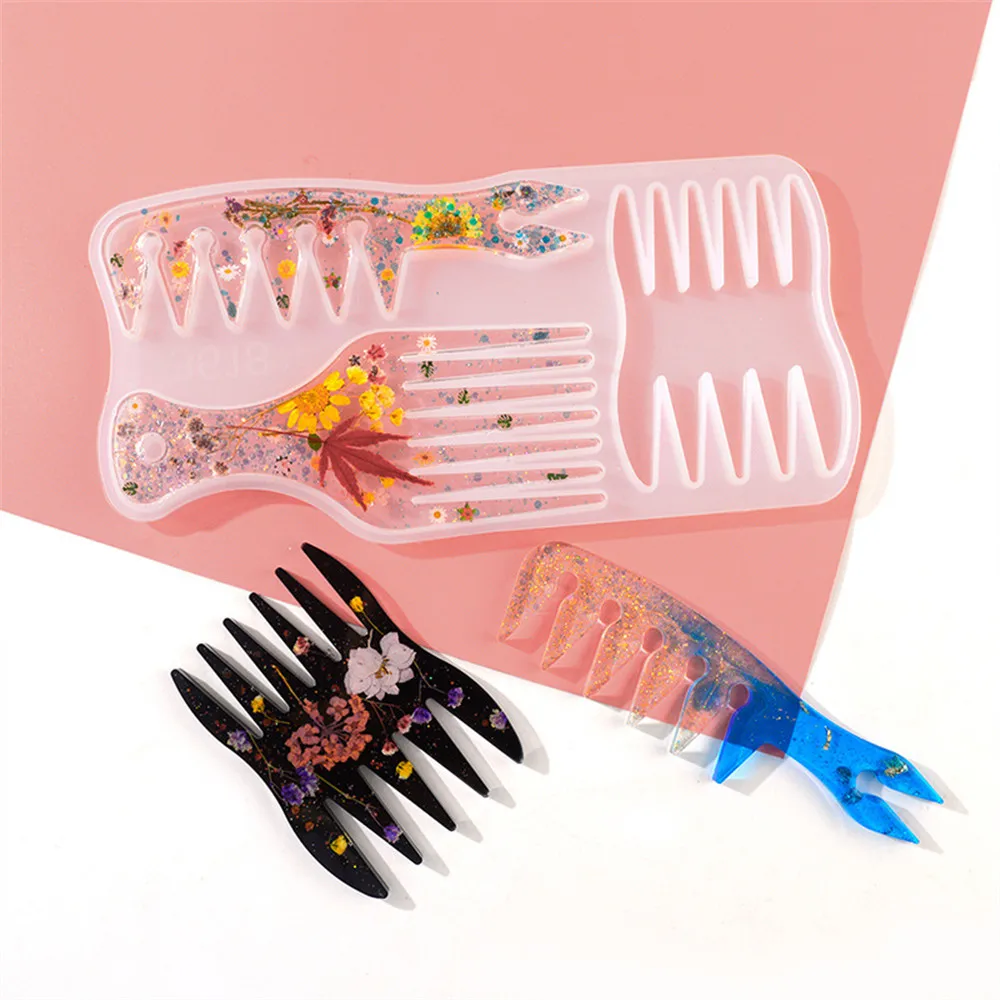 

1 Pcs Comb Mold Resin Casting Mold Jewelry Resin Mould Handcraft Epoxy Resin Silicone Mould for DIY Jewelry Craft Supplies