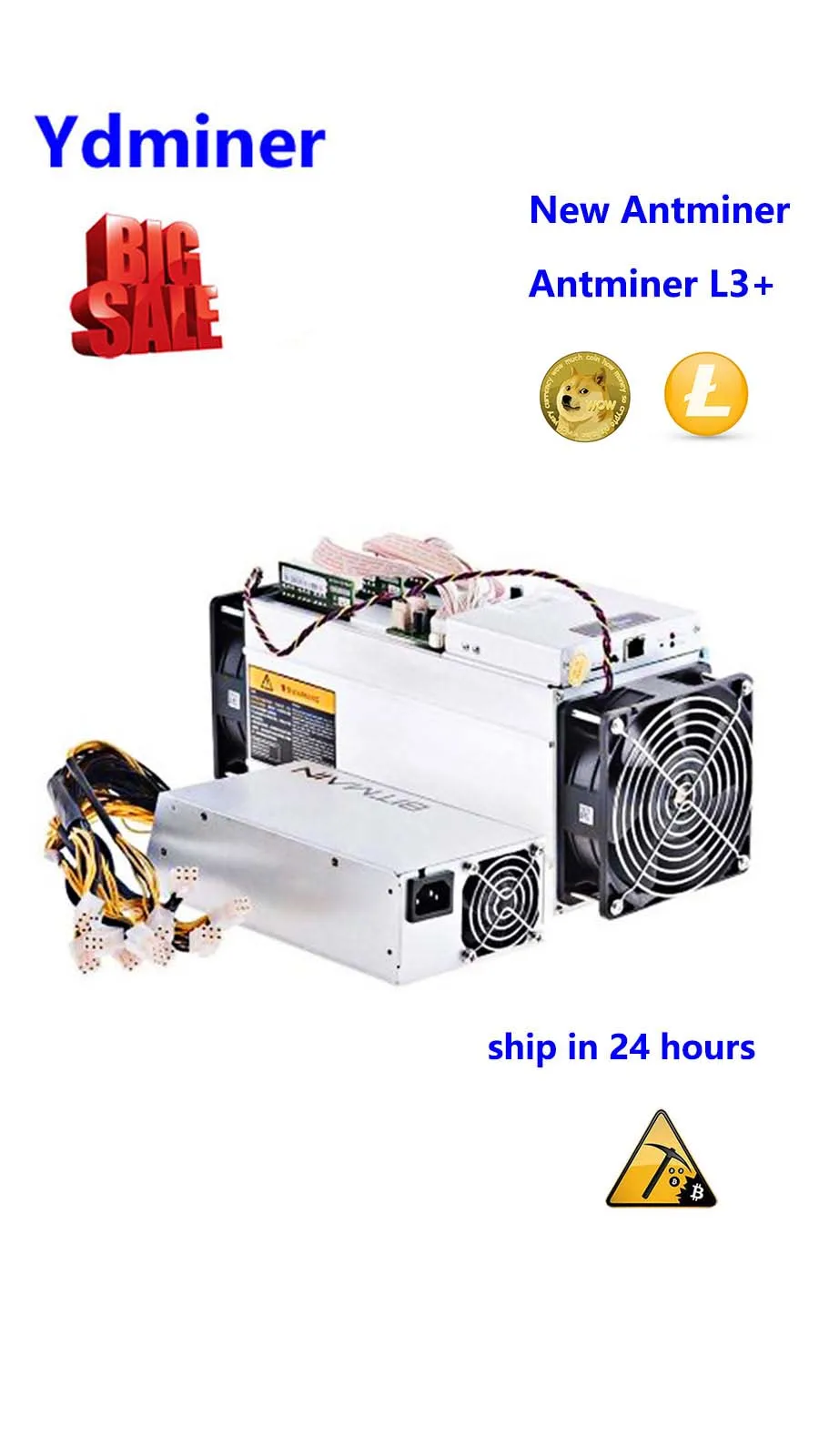 

[Adjustable shipping fee]Ydminer Used Bitmain Antminer L3+ With PSU Scrypt Asic Dogecoin Miner Bitminer L3++