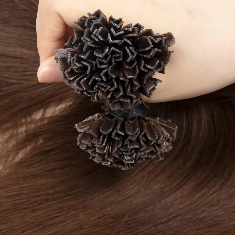 K-tip Keratin Hair Hot Fusion Human Hair Natural Hair Extensions Italy Keratin Glue Machine Remy Hair Thick 3-6 Months Lifespan