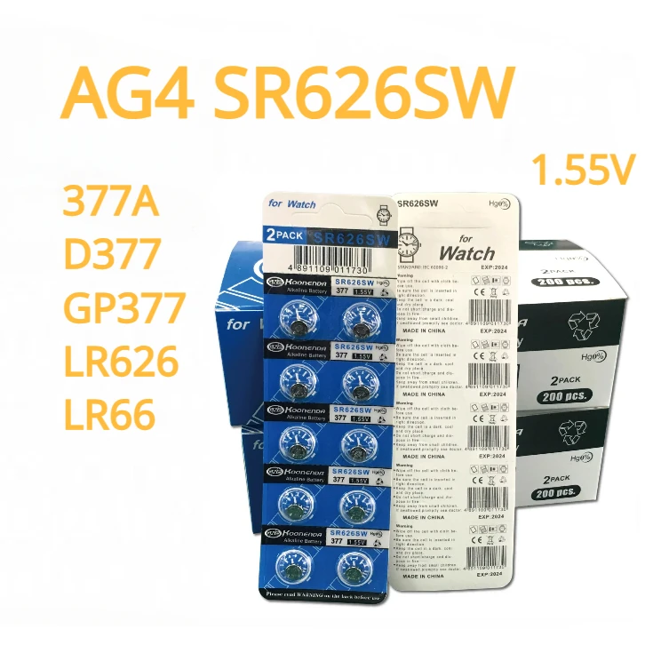 

10pcs AG4 3V Lithium Battery LR626 377A SR646SW For Car Remote Control Watch Motherboard Scale Button Coin Cells
