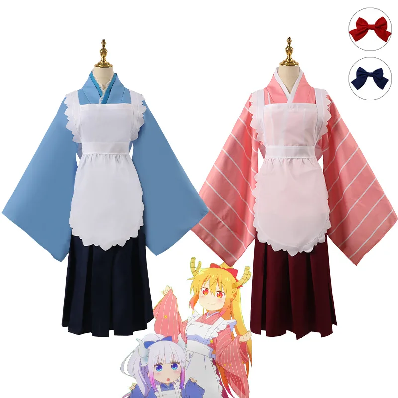 

KannaKamui Tohru Cosplay Costume Anime Miss Kobayashi's Dragon Maid Dress Kimono Uniform Top Skirt Apron Suit Halloween Outfit