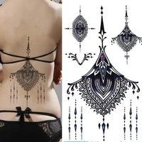 one time new cool sexy body art 3d tattoo diy chest breasts roses waterproof tatoo skeleton temporary tattoo stickers