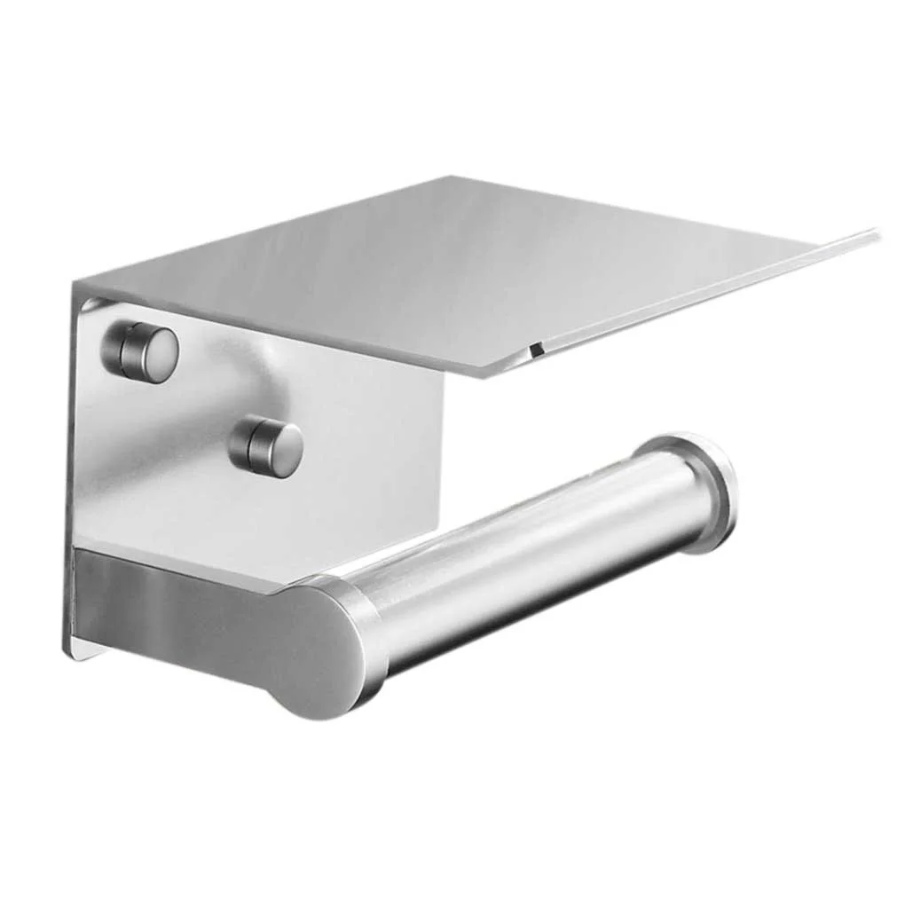 

Toilet Paper Holder Stand Wall-Mounted Paper Towel Holder Dispenser For Bathroom Lavatory Roll Stainless Steel Shelf Organizer