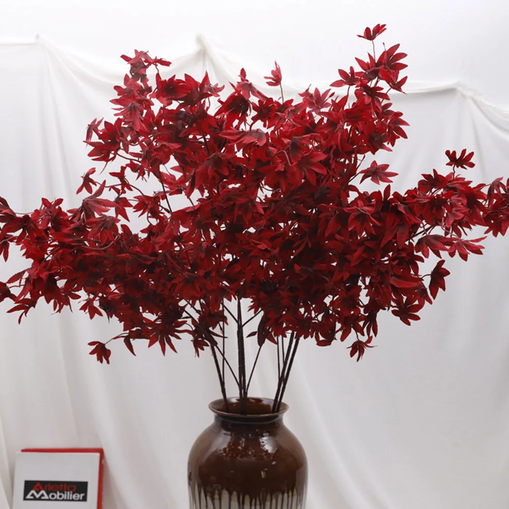 

Autumn Maple Leaf Stem Artificial Plants Fall Leaves Arrangement Home Hotel Artificial Flowers for Wedding Party Decoration