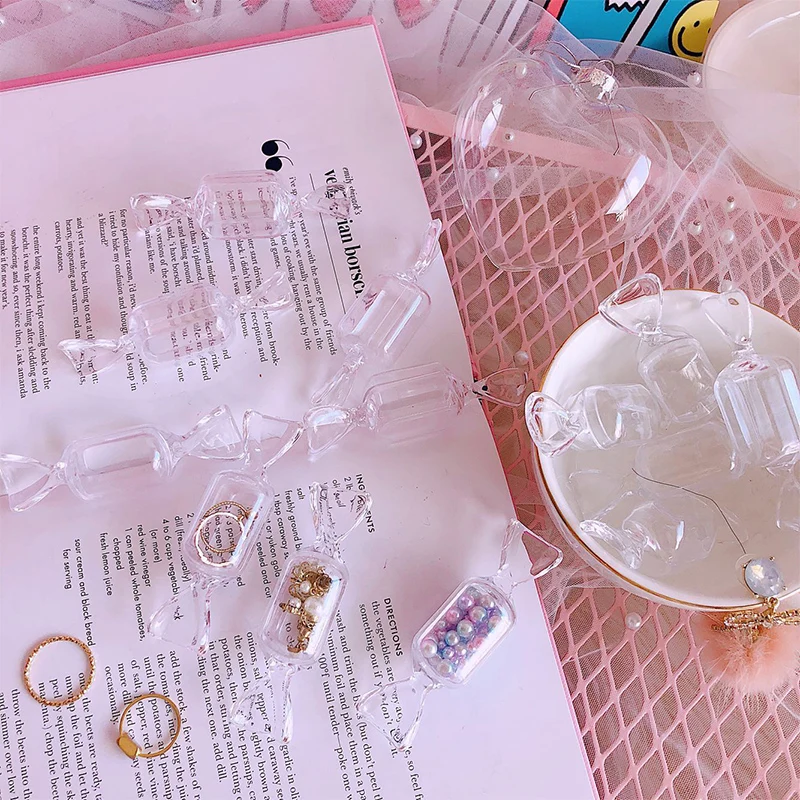 

5/10Pcs Creative Transparent Jewelry Storage Case Mini Candy Modeling Plastic Box Portable Plastic Box Finishing Container