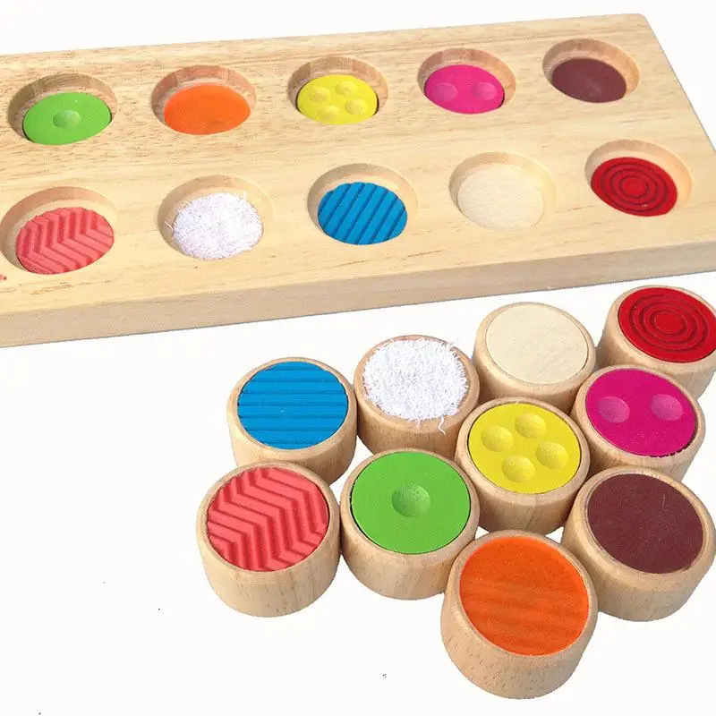 

Wooden Montessori Sensory Material Toys For Kids Baby Preschool Educational Memory Tactile Training Color Cognition Children Toy