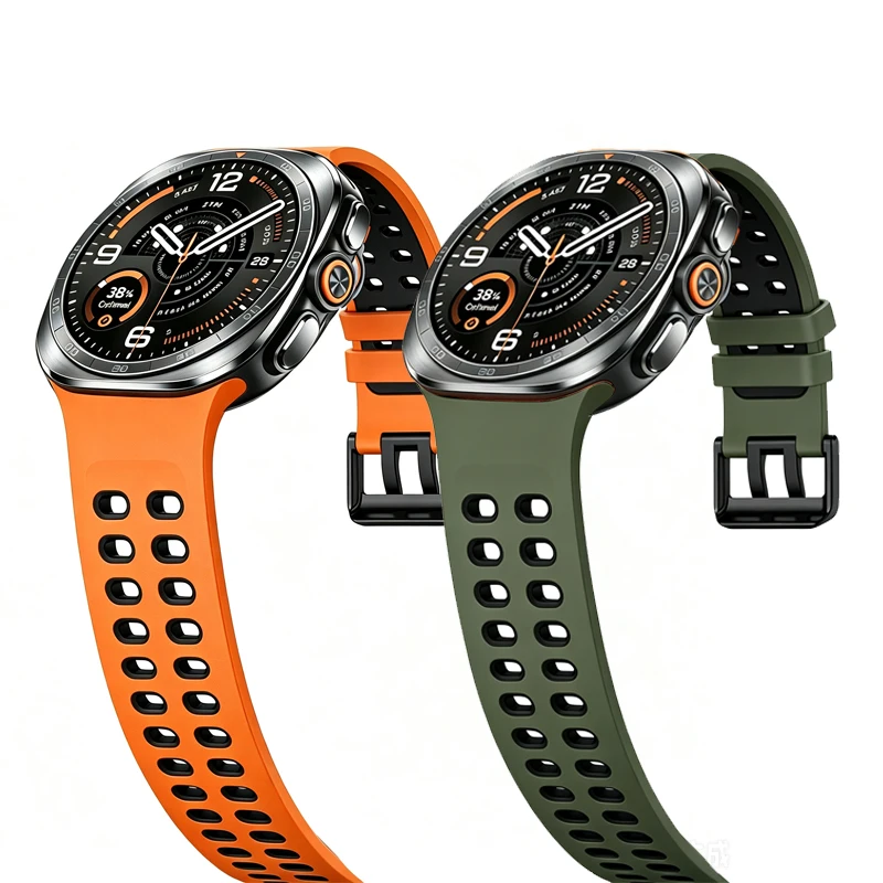 Фото Дышащий силиконовый ремешок для Samsung Galaxy Watch Ultra 2, спортивный сменный браслет, аксессуары для Galaxy Watch Ultra №1