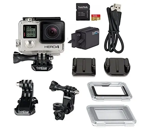

100% Original For GoPro HD Hero 4 sliver Action Camera with Dual Battery Charger + Waterproof Sports Camera ultra clear 4K